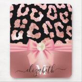 Tapis De Souris Empreinte de léopard et Bow (Devant)