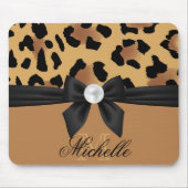 Tapis De Souris Empreinte de léopard et Bow (Devant)