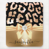 Tapis De Souris Empreinte de léopard et Bow (Devant)