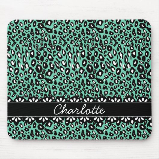 Tapis De Souris Empreinte de léopard et dentelle à la mode (Devant)