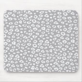 Tapis De Souris Empreinte de léopard gris et blanc (Devant)