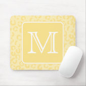 Tapis De Souris Empreinte de léopard jaune beige. Monogramme fait (Avec souris)