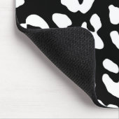 Tapis De Souris Empreinte de léopard noir blanc (Coin)