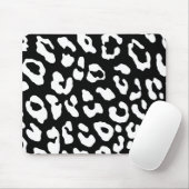 Tapis De Souris Empreinte de léopard noir blanc (Avec souris)