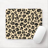 Tapis De Souris Empreinte de léopard noir crémeux (Avec souris)