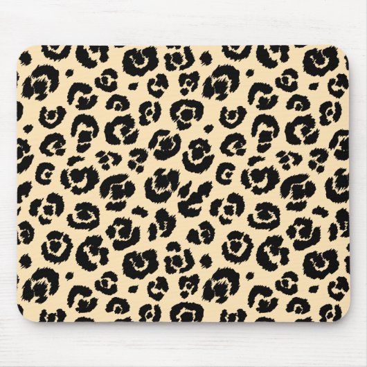 Tapis De Souris Empreinte de léopard noir crémeux (Devant)
