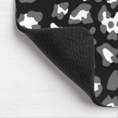 Tapis De Souris Empreinte de léopard noir et blanc (Coin)