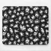 Tapis De Souris Empreinte de léopard noir et blanc (Devant)