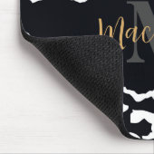 Tapis De Souris Empreinte de léopard noir et blanc (Coin)