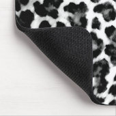 Tapis De Souris Empreinte de léopard noir et blanc (Coin)