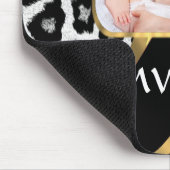Tapis De Souris Empreinte de léopard noir et or (Coin)