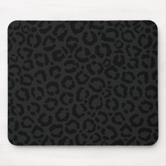Tapis De Souris Empreinte de léopard noir minimal moderne (Devant)