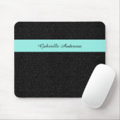 Tapis De Souris Empreinte de léopard noir moderne Aqua Stripe avec (Avec souris)