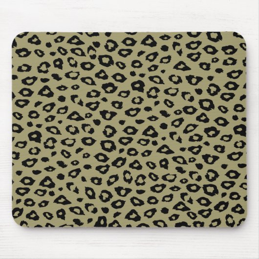 Tapis De Souris Empreinte de léopard noir or (Devant)