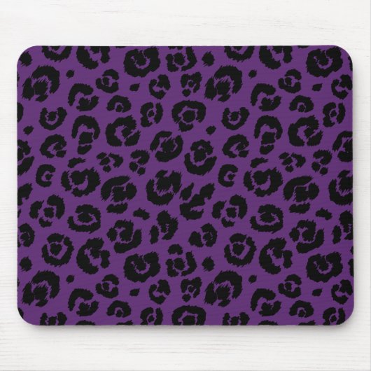 Tapis De Souris Empreinte de léopard noir pourpre (Devant)