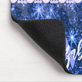 Tapis De Souris Empreinte de léopard Parties scintillant bleue (Coin)