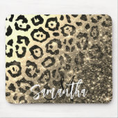 Tapis De Souris Empreinte de léopard Parties scintillant d'or (Devant)