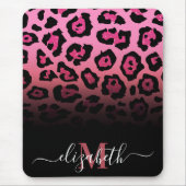 Tapis De Souris Empreinte de léopard Parties scintillant rose (Devant)