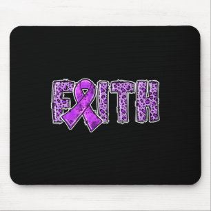 Tapis De Souris Empreinte de léopard Purple Ribbon Faith Drogue ov