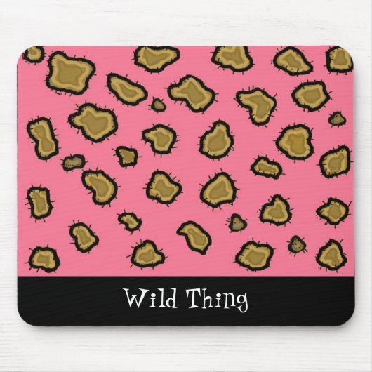 Tapis De Souris Empreinte de léopard rose (Devant)