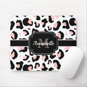 Tapis De Souris Empreinte de léopard rose