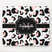 Tapis De Souris Empreinte de léopard rose (Devant)