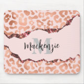 Tapis De Souris Empreinte de léopard rose Gold Parties scintillant (Devant)