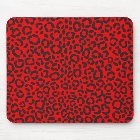 Tapis De Souris Empreinte de léopard rouge et noir (Devant)