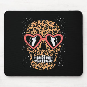 Tapis De Souris Empreinte de léopard Skull Skeleton Drôle Hallowee
