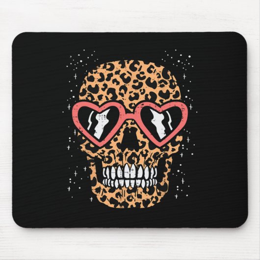 Tapis De Souris Empreinte de léopard Skull Skeleton Drôle Hallowee (Devant)
