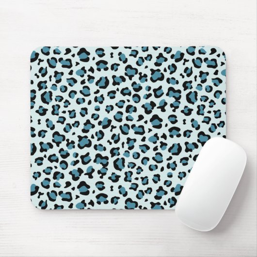 Tapis De Souris Empreinte de léopard, Spots de léopard, Leopard bl (Avec souris)