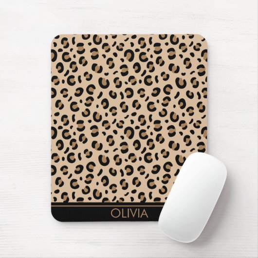 Tapis De Souris Empreinte de léopard, Spots, Leopard Brown, Votre (Avec souris)