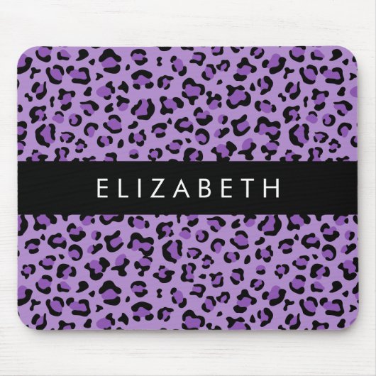 Tapis De Souris Empreinte de léopard, Spots, Leopard Violet, Votre (Devant)