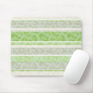 Tapis De Souris Empreinte de léopard sur arrière - plan rayé.