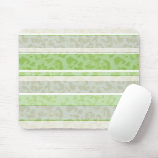 Tapis De Souris Empreinte de léopard sur arrière - plan rayé. (Avec souris)