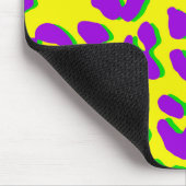 Tapis De Souris Empreinte de léopard violet jaune vert (Coin)