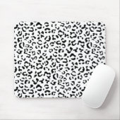 Tapis De Souris Empreinte de léopard, Zones Léopard, Noir Et Blanc (Avec souris)