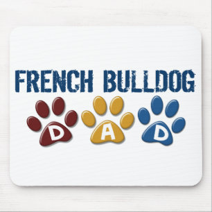 Tapis De Souris Empreinte de patte 1 de papa de BOULEDOGUE