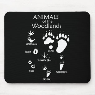 Tapis De Souris Empreinte de patte animal mou de bois