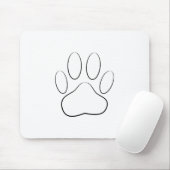 Tapis De Souris Empreinte de patte blanc (Avec souris)