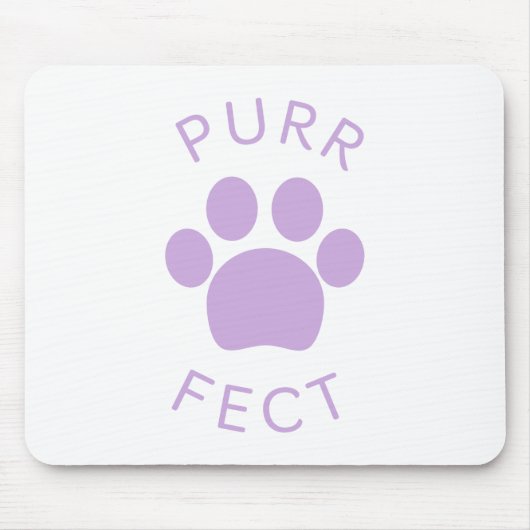 Tapis De Souris Empreinte de patte Cat Parfect Clair Purple Purr (Devant)