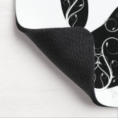 Tapis De Souris Empreinte de patte Chien Noir Avec Flouris Blanc (Coin)