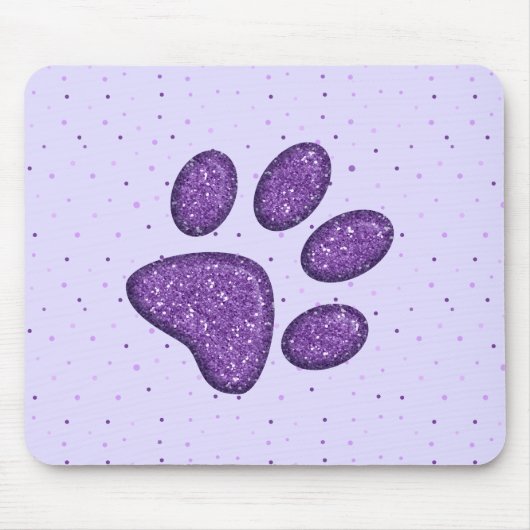 Tapis De Souris empreinte de patte de chat mousseux - violet (Devant)