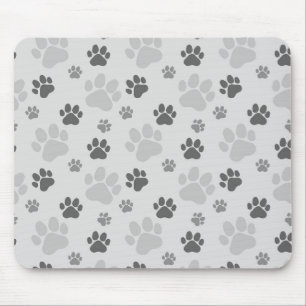Tapis De Souris Empreinte de patte de chats gris Motif
