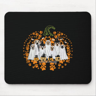Tapis De Souris Empreinte de patte de chien Citrouille Automne Aut