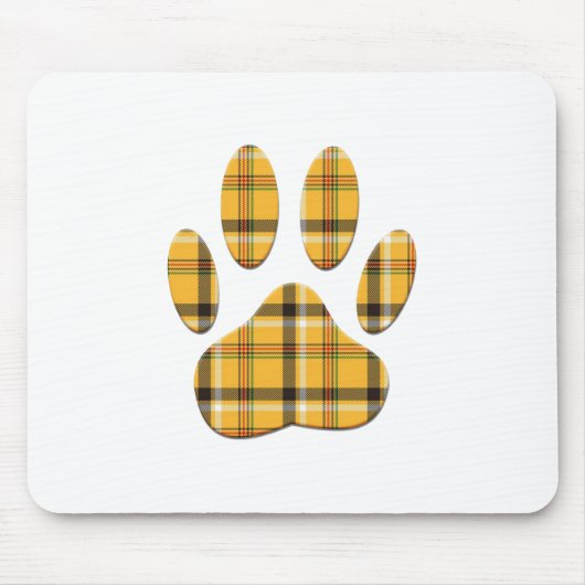 Tapis De Souris Empreinte de patte de chien Tartan (Devant)