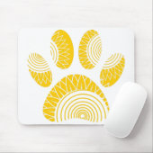 Tapis De Souris Empreinte de patte de tourterelle jaune (Avec souris)