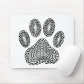 Tapis De Souris Empreinte de patte d'encre Abstrait (Avec souris)