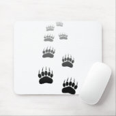 Tapis De Souris Empreinte de patte d'ours noir dégradant (Avec souris)
