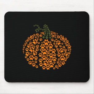 Tapis De Souris Empreinte de patte Halloween Citrouille Fantôme Pa